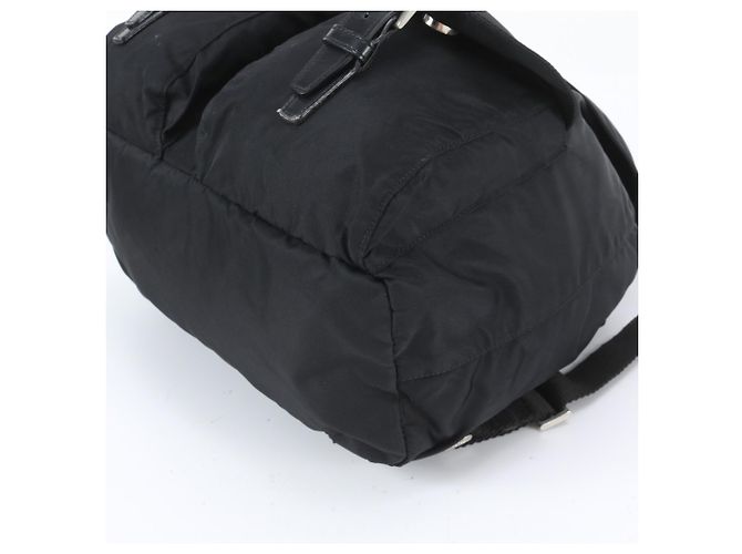 Prada Tessuto Nylon Triangle Logo Leather Backpack - view 5