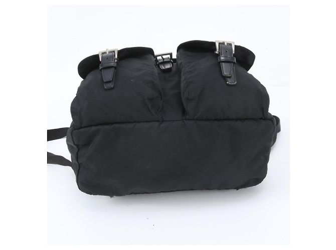 Prada Tessuto Nylon Triangle Logo Leather Backpack - view 6