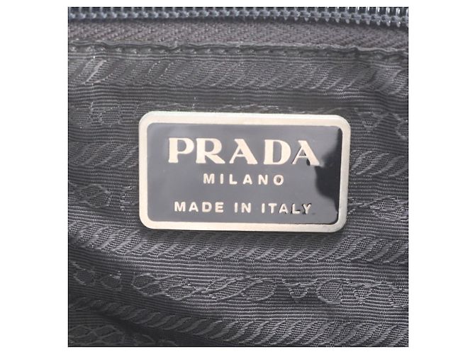 Prada Tessuto Nylon Triangle Logo Leather Backpack - view 9