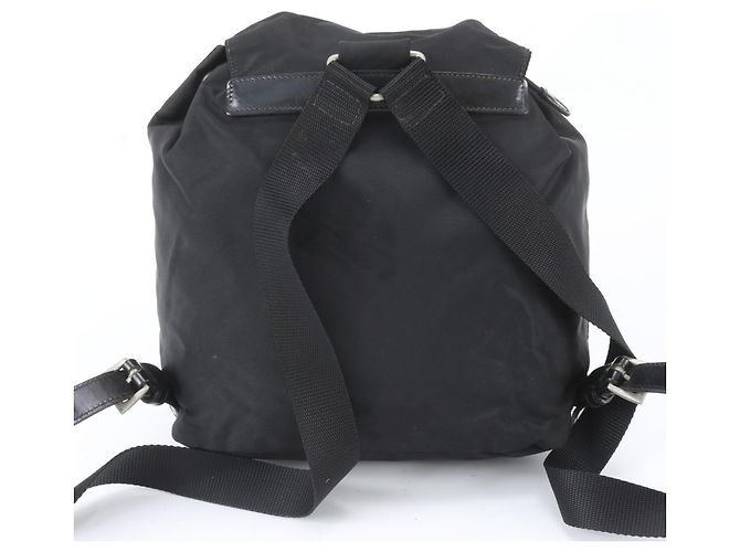 Zaino Prada in nylon Tessuto con logo triangolare e pelle da donna - vista 3