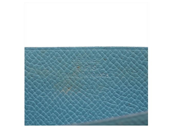 Béarn Hermès Hermes Bearn Langbeutel aus blauem Leder - Ansicht 11