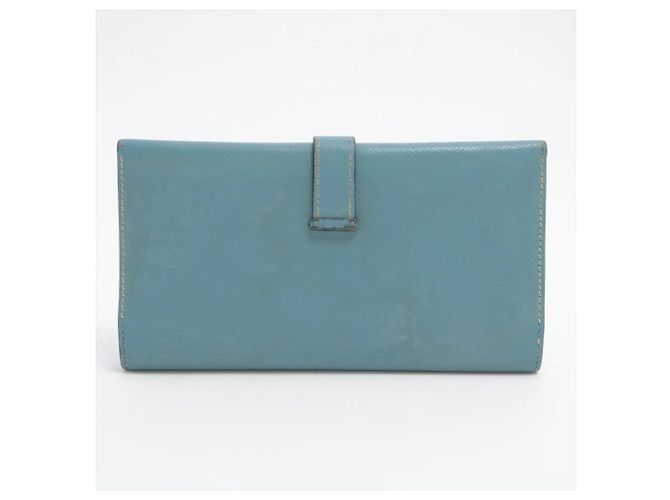 Béarn Hermès Hermes Bearn Langbeutel aus blauem Leder - Ansicht 2