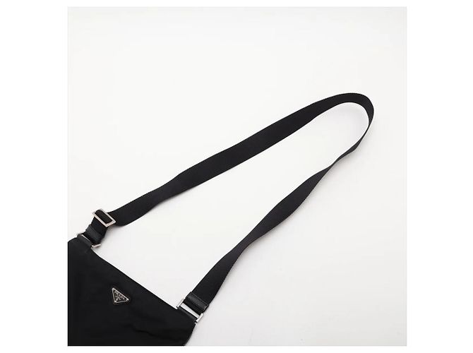 Sac messager Prada en nylon Tessuto avec logo triangle en cuir - vue 5