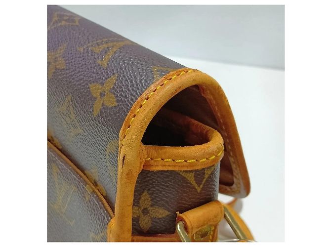 Borsa a tracolla in pelle Louis Vuitton Monogram Sologne - vista 10