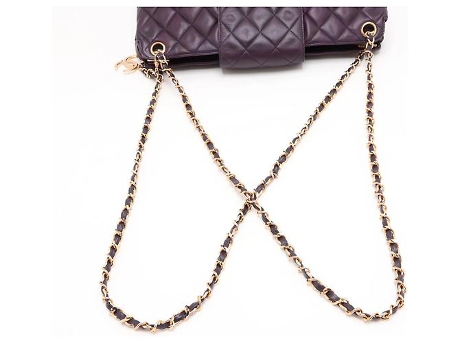 Borsa a tracolla con catena Chanel Matelassé in pelle di agnello - vista 5