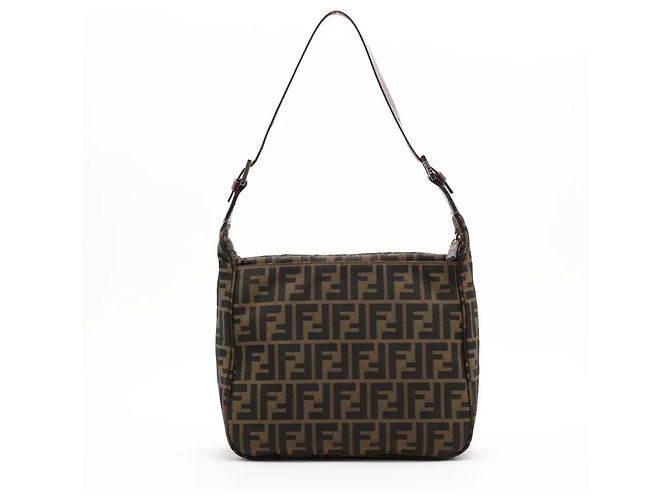 Borsa One-Shoulder Fendi Zucca in pelle e canvas - vista 2