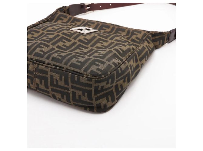 Borsa One-Shoulder Fendi Zucca in pelle e canvas - vista 3