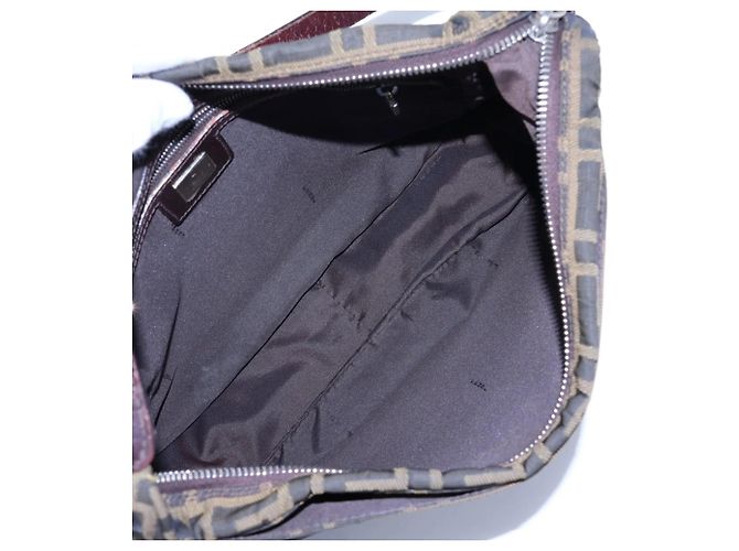 Borsa One-Shoulder Fendi Zucca in pelle e canvas - vista 7