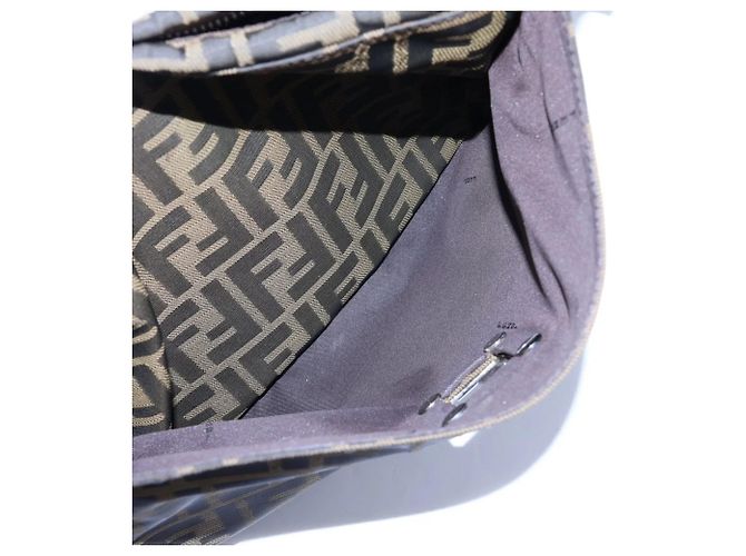 Borsa One-Shoulder Fendi Zucca in pelle e canvas - vista 8