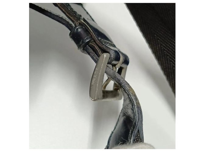 Prada Tessuto Nylon Triangle Logo Leather Backpack - view 11