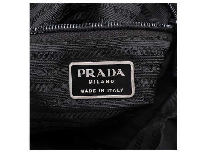 Prada Tessuto Nylon Triangle Logo Leather Backpack - view 12