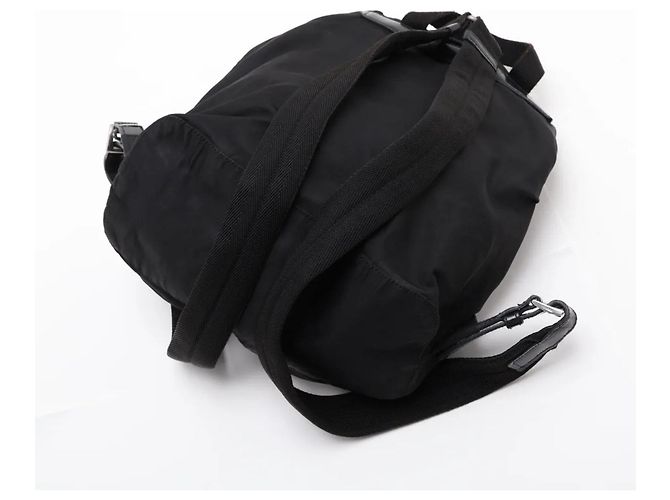 Prada Tessuto Nylon Triangle Logo Leather Backpack - view 5
