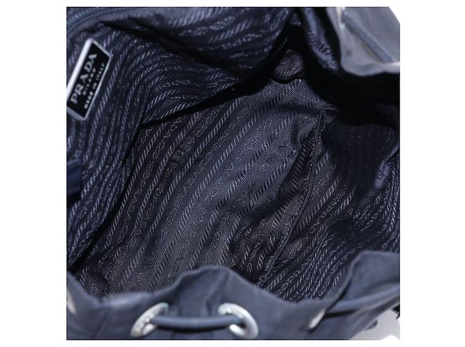 Prada Tessuto Nylon Triangle Logo Leather Backpack - view 7