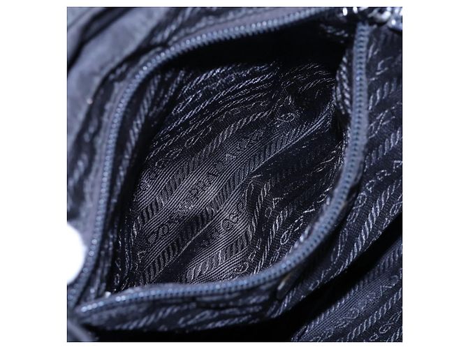 Prada Tessuto Nylon Triangle Logo Leather Backpack - view 8