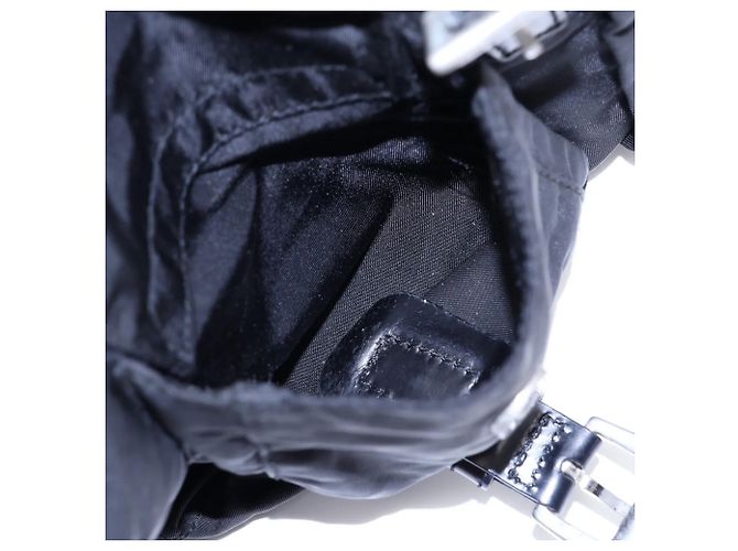 Prada Tessuto Nylon Triangle Logo Leather Backpack - view 9