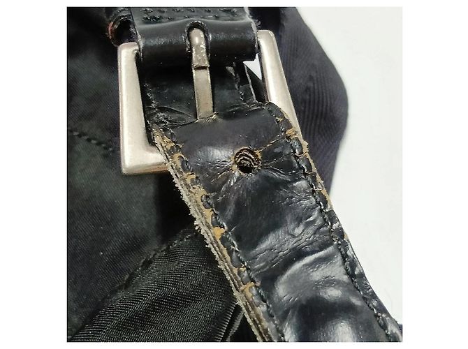 Prada Tessuto Nylon Triangle Logo Leather Backpack - view 10