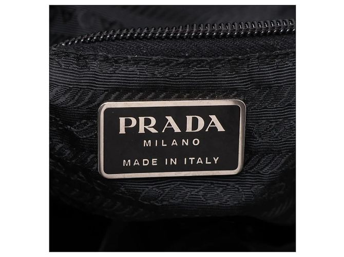 Prada Tessuto Nylon Triangle Logo Leather Backpack - view 11