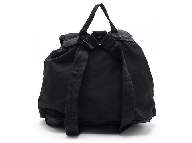 Prada Tessuto Nylon Triangle Logo Leather Backpack - view 2