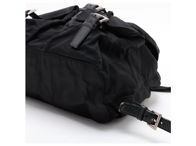 Prada Tessuto Nylon Triangle Logo Leather Backpack - view 3