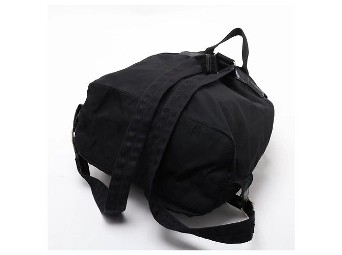 Prada Tessuto Nylon Triangle Logo Leather Backpack - view 5