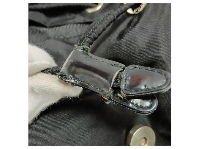 Prada Tessuto Nylon Triangle Logo Leather Backpack - view 9