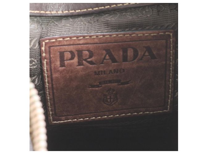 Bolsa Messenger Prada em couro e tela - vista 8