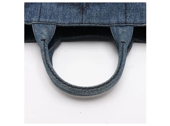 Borsa a tracolla Prada Canapa Denim Blue con logo triangolare - vista 6