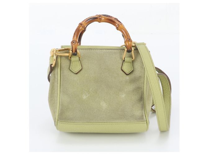 Borsa a tracolla 2-Way Gucci Old Bamboo in pelle - vista 4