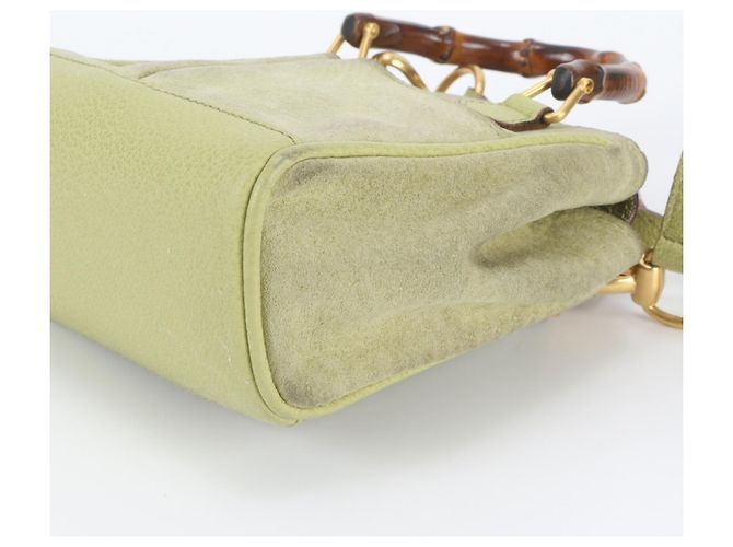 Borsa a tracolla 2-Way Gucci Old Bamboo in pelle - vista 5