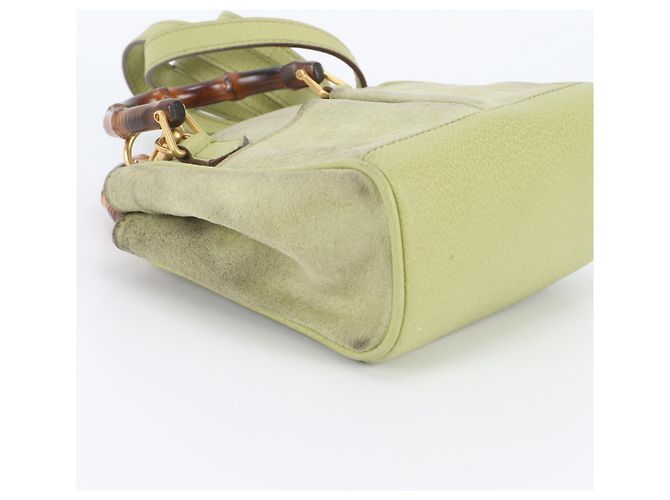 Borsa a tracolla 2-Way Gucci Old Bamboo in pelle - vista 6