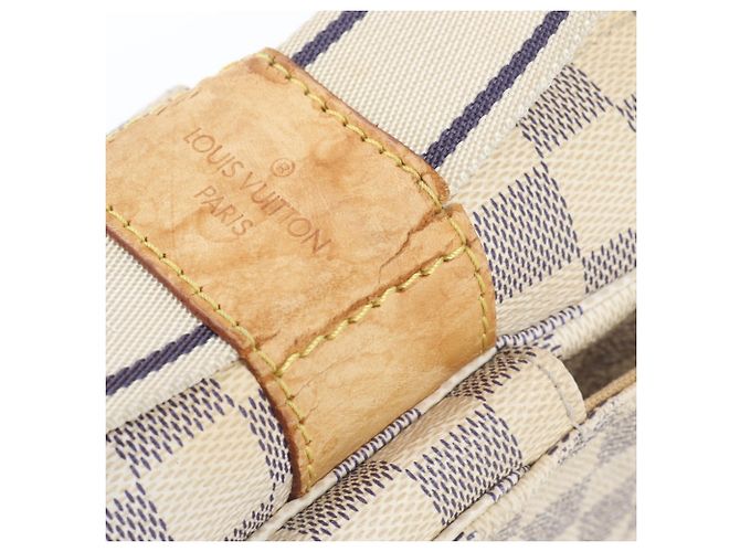 Borsa a tracolla in pelle Louis Vuitton Damier Azur Naviglio N51189 - vista 10
