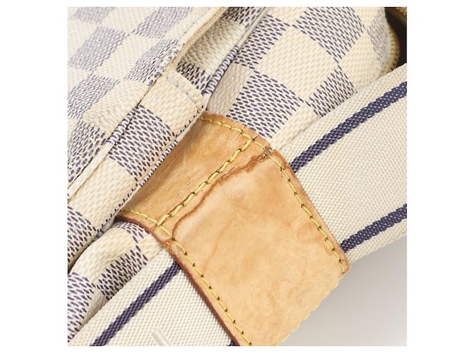Borsa a tracolla in pelle Louis Vuitton Damier Azur Naviglio N51189 - vista 11