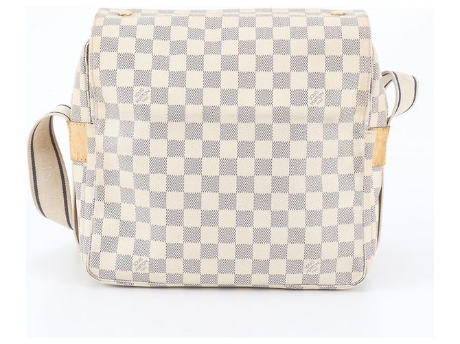 Borsa a tracolla in pelle Louis Vuitton Damier Azur Naviglio N51189 - vista 3