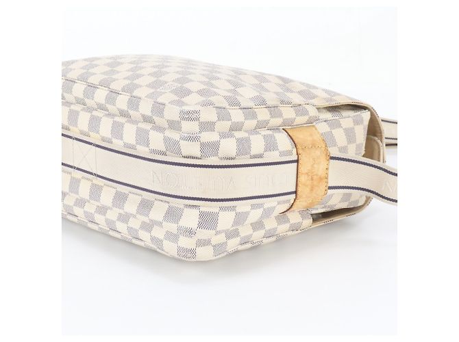 Borsa a tracolla in pelle Louis Vuitton Damier Azur Naviglio N51189 - vista 4