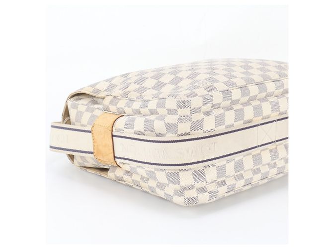 Borsa a tracolla in pelle Louis Vuitton Damier Azur Naviglio N51189 - vista 5