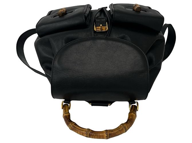 Gucci Vintage Bamboo Leder-Rucksack - Ansicht 3
