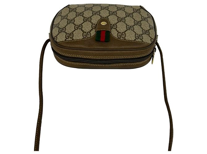 Borsa a tracolla in pelle Gucci Old Sherry Line GG Logo - vista 3