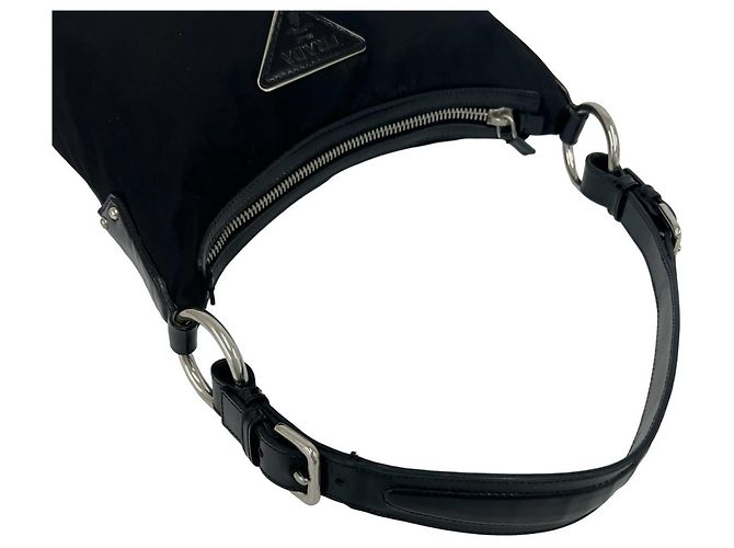 Borsa a tracolla Prada in Tessuto Pocono con logo triangolare in metallo - vista 3