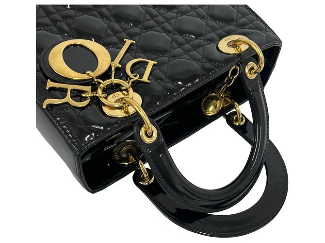Borsa a tracolla Christian Dior Lady in pelle vernita - vista 3