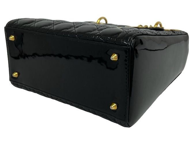 Borsa a tracolla Christian Dior Lady in pelle vernita - vista 7