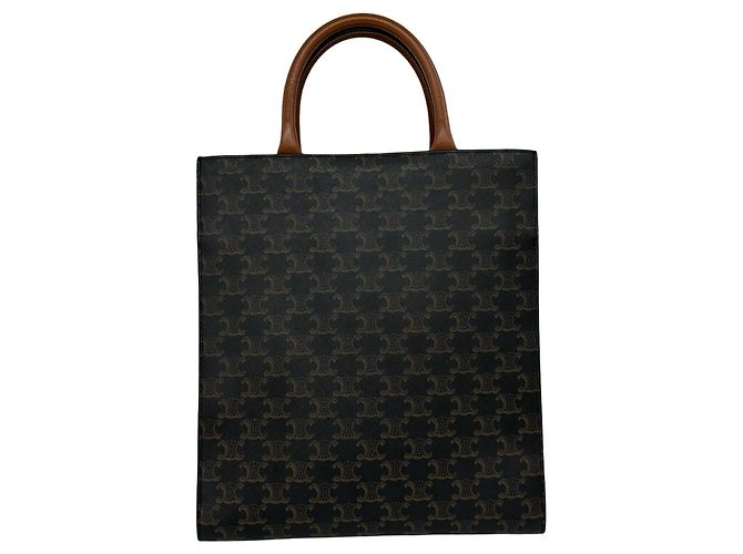 Céline Borsa Celine Vertical Cabas Small in pelle marrone - vista 2
