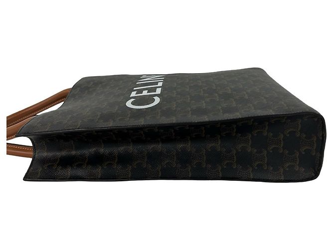 Céline Borsa Celine Vertical Cabas Small in pelle marrone - vista 4