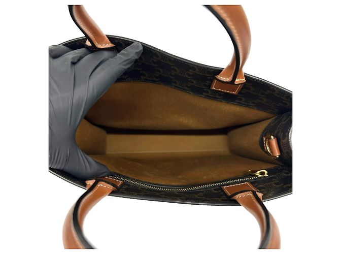Céline Borsa Celine Vertical Cabas Small in pelle marrone - vista 8