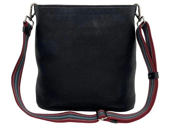 Borsa a tracolla in pelle con logo Prada impresso - vista 2
