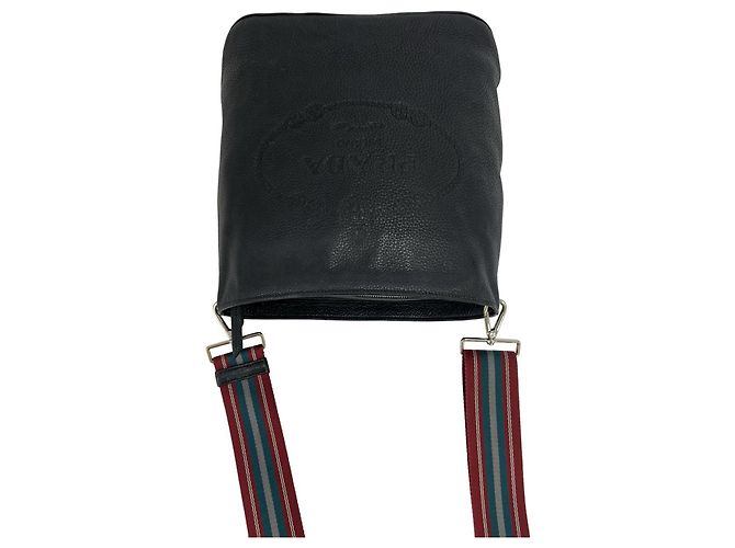 Borsa a tracolla in pelle con logo Prada impresso - vista 3