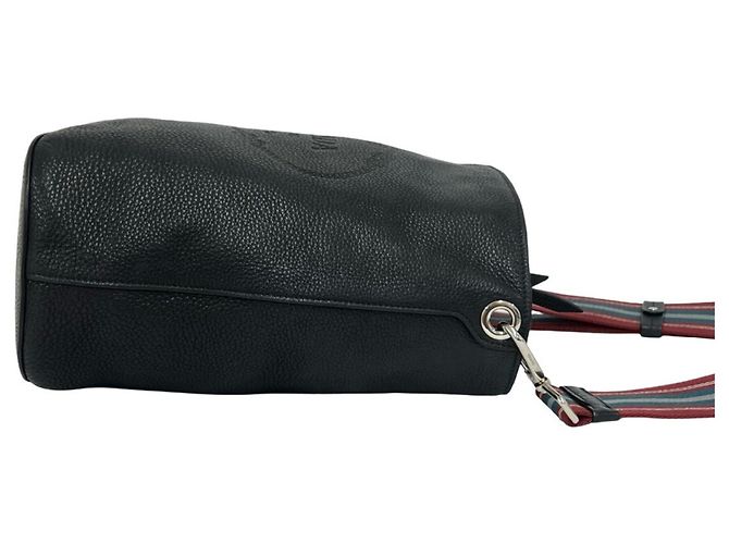 Borsa a tracolla in pelle con logo Prada impresso - vista 5