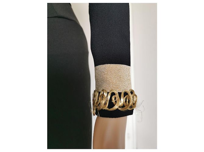 Christian Dior Wickel-Abendtop mit goldenen Ornamenten - Ansicht 7