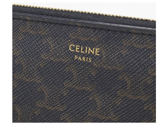 Céline Celine Long Wallet in Black PVC - view 5