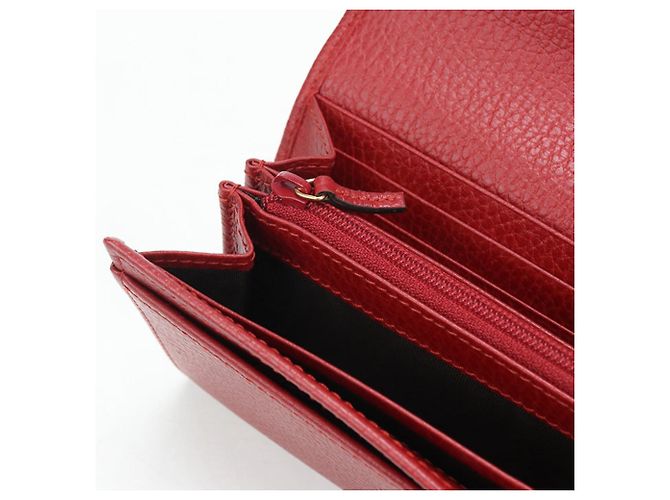 Cartera bi-fold Gucci de piel roja - vista 4
