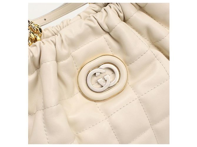 Borsa Tote Gucci in pelle bianca - vista 7